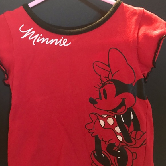 Minnie Mouse shirt and skirt set. 2t red n black - Picture 1 of 3